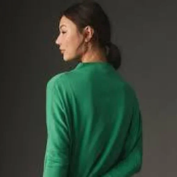 Daily Practice by Anthropologie Long Sleeve Mock Neck Mini Dress Green, Size S - Picture 3 of 11